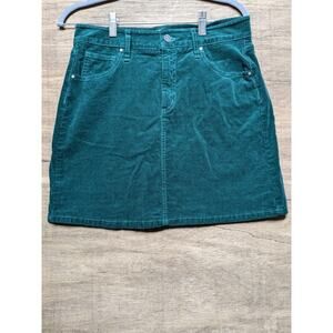 Market & Spruce Women's Size 10 Green Corduroy Straight Short Skirt Pockets